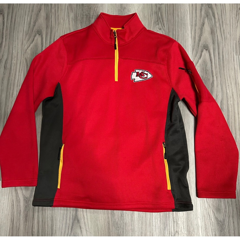 Kansas City Chiefs NFL Team‎ Apparel adult Size Large Red Quarter Zip Pullover